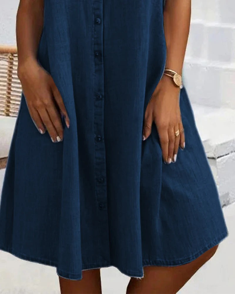 Button-Up Collared Dress