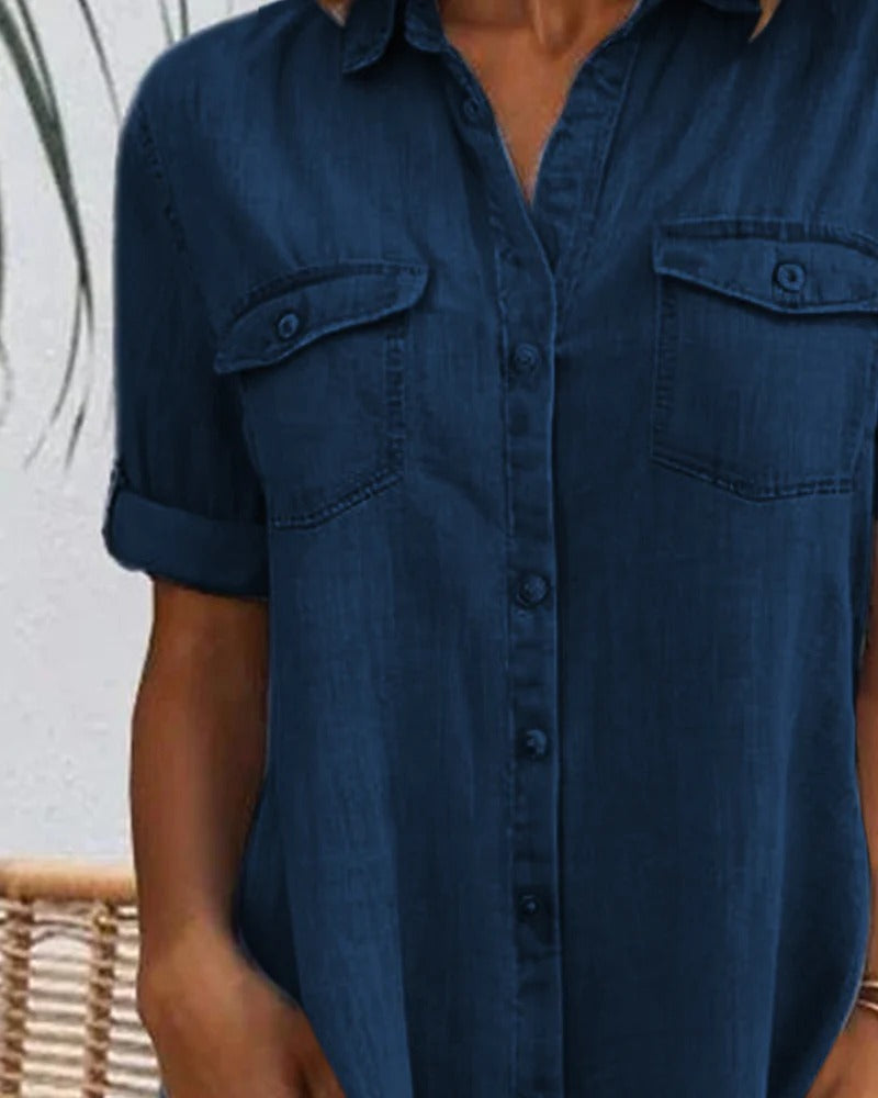 Button-Up Collared Dress