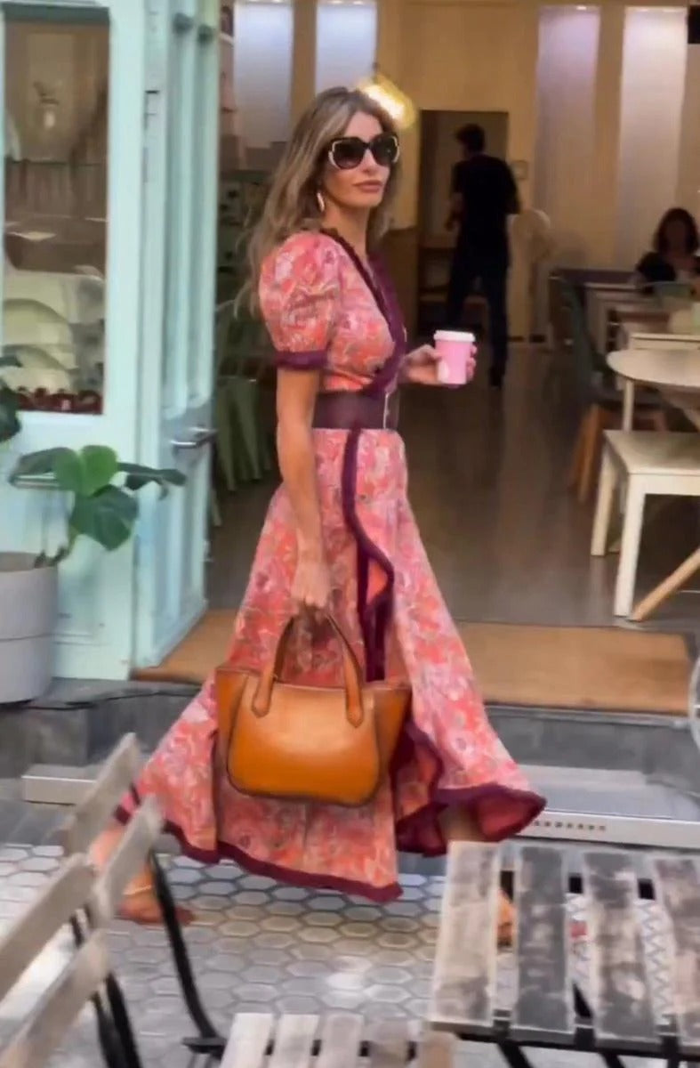 SORELLE™ - Elegant long dress with puffy sleeves