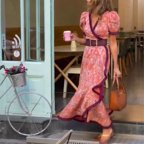 SORELLE™ -  Elegant long dress with puffy sleeves