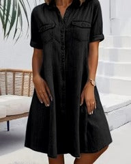 Button-Up Collared Dress