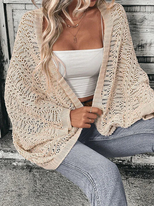 Elegant Batwing Sleeve Knit Cardigan